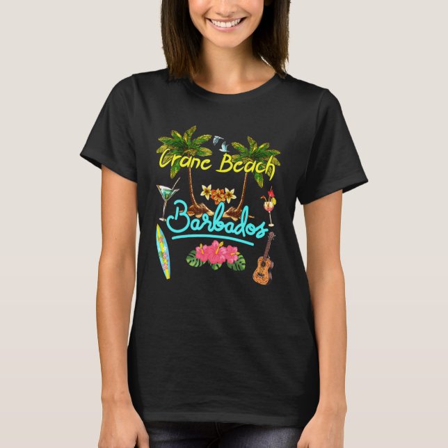 T-shirt Crane Beach Barbados Beach Summer Palm Sun Set Pal (Devant)