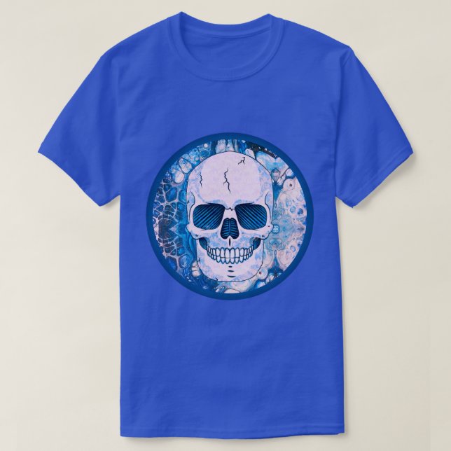 T-shirt Crâne bleu cool (Design devant)