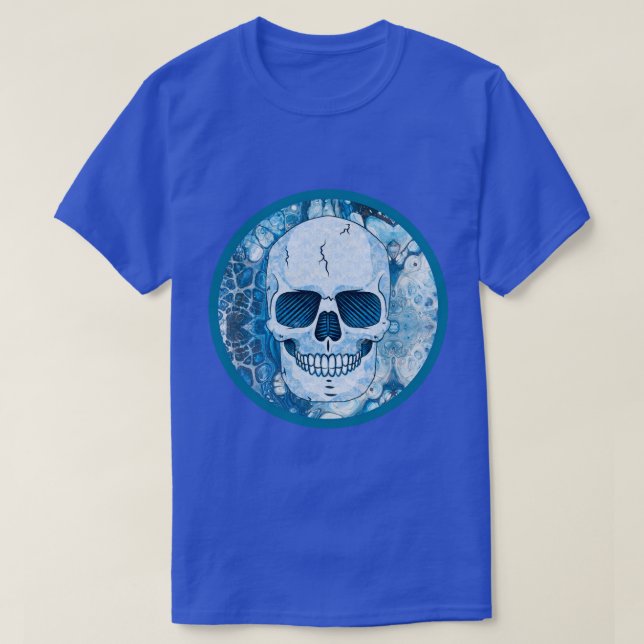 T-shirt Crâne bleu cool (Design devant)