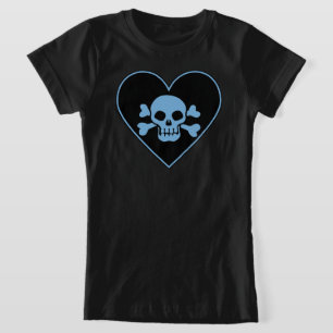 T-Shirt Crâne bleu dans le coeur