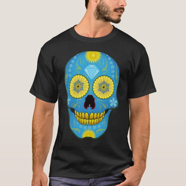 T-shirt Crâne bleu de sucre (Devant)