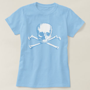 T-shirt Crâne bleu et os croisés