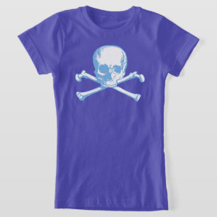 T-shirt Crâne bleu et os croisés