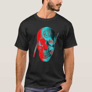 T-shirt Crâne Bleu Rouge