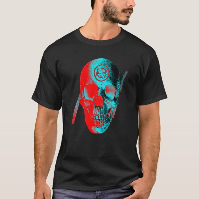 T-shirt Crâne Bleu Rouge (Devant)