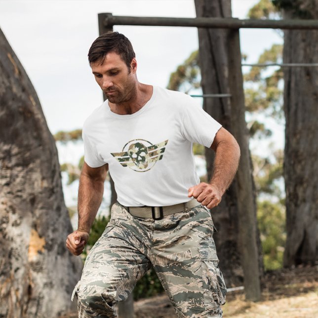 T-shirt Crâne Camouflage | Fierté Militaire Vétéran (Créateur téléchargé)