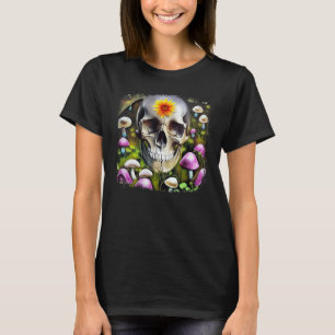 T-shirt Crâne Champignons Gothique Crâne Art Champignons C