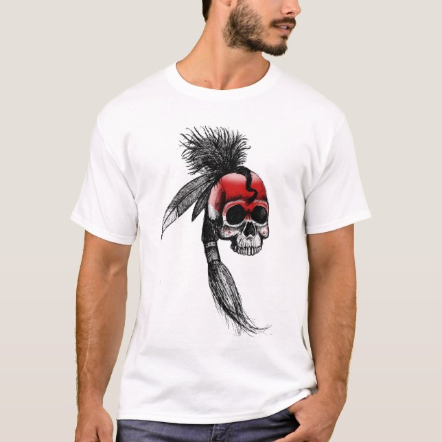 T-shirt Crâne cherokee rouge (Devant)