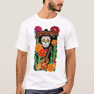 T-shirt Crâne Cinco De Mayo Sombrero Fiesta Crâne mexicain