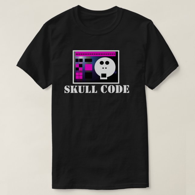 T-shirt Crâne Code V4 : Tee Shirt Graphique Skullnskin par (Design devant)
