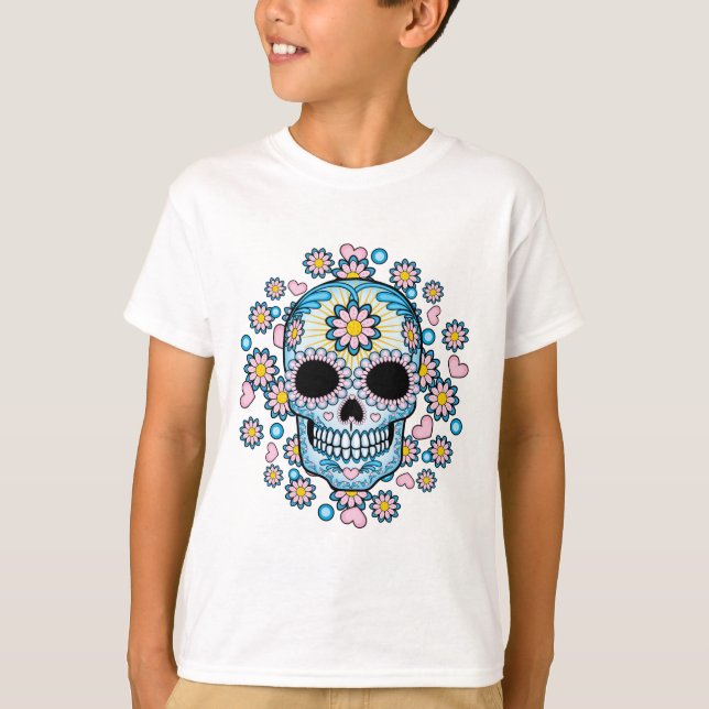 T-shirt Crâne coloré de sucre (Devant)