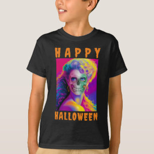 T-SHIRT CRÂNE COLORÉ MODERNE JOYEUX HALLOWEEN SUR MESURE