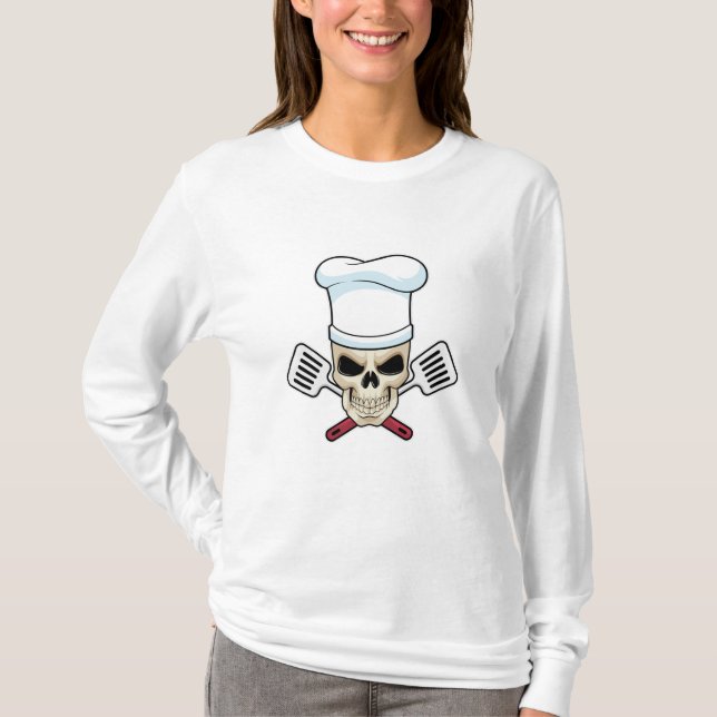 T-shirt Crâne comme cuire avec casquette de Cuisine (Devant)