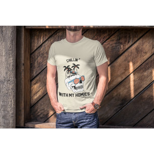 T-shirt Crâne cool avec lunettes de soleil Halloween drô