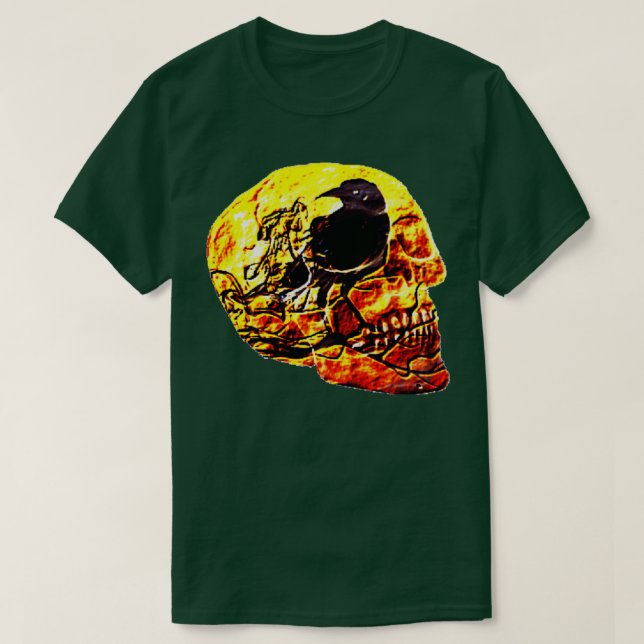 T-shirt crâne corbeau tatoué de viking (Design devant)