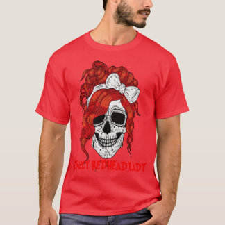 T-shirt Crâne dame à tête rouge fou