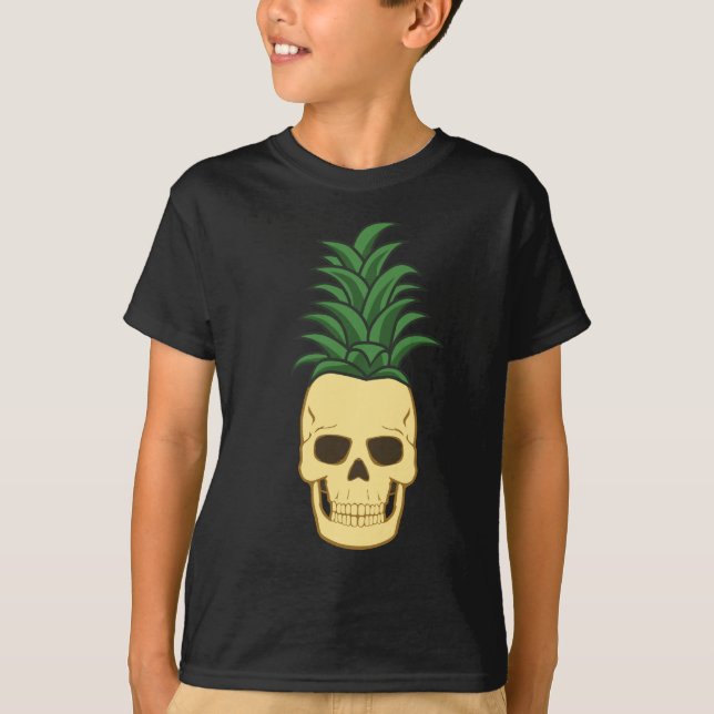 T-shirt Crâne d'ananas drôle et effrayant (Devant)