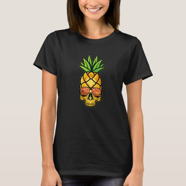 T-shirt Crâne d'ananas Plages d'Aloha Hawaiian Hawaii (Devant)