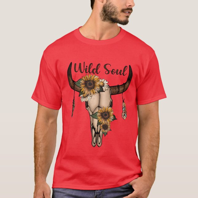 T-shirt Crâne d'animal d'âme sauvage (Devant)