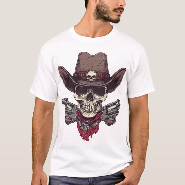 T-shirt Crâne dans le Far West (Devant)