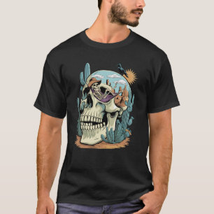 T-shirt Crâne d'art Désert Chill – Squelette dans un hamac