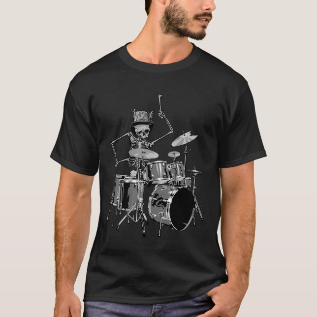 T-shirt Crâne de batteur Rock N Roll (Devant)