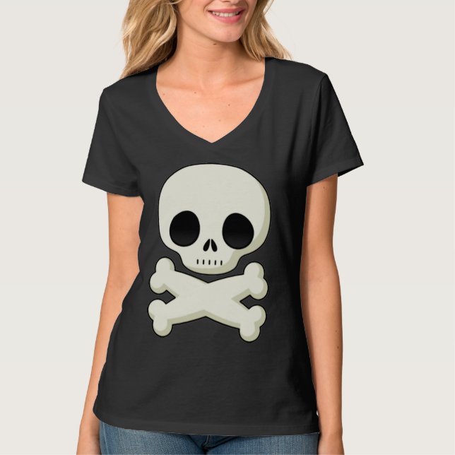 T-shirt Crâne de bébé et chemise mignons d'os de croix (Devant)
