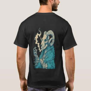 T-shirt Crâne de bélier fumeur occulte graphique de bande