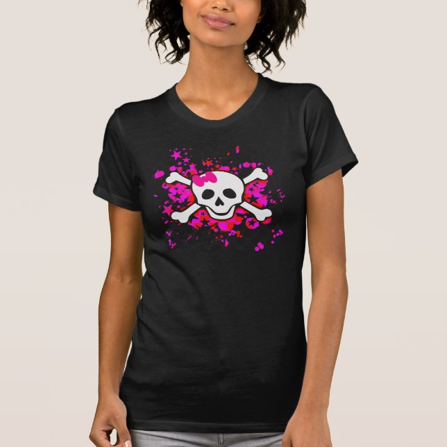 T-shirt Crâne de caricature pour fille (Devant)