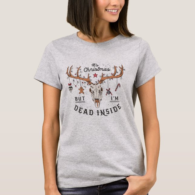 T-shirt Crâne de cerf mort dans l'anti-Noël (Devant)
