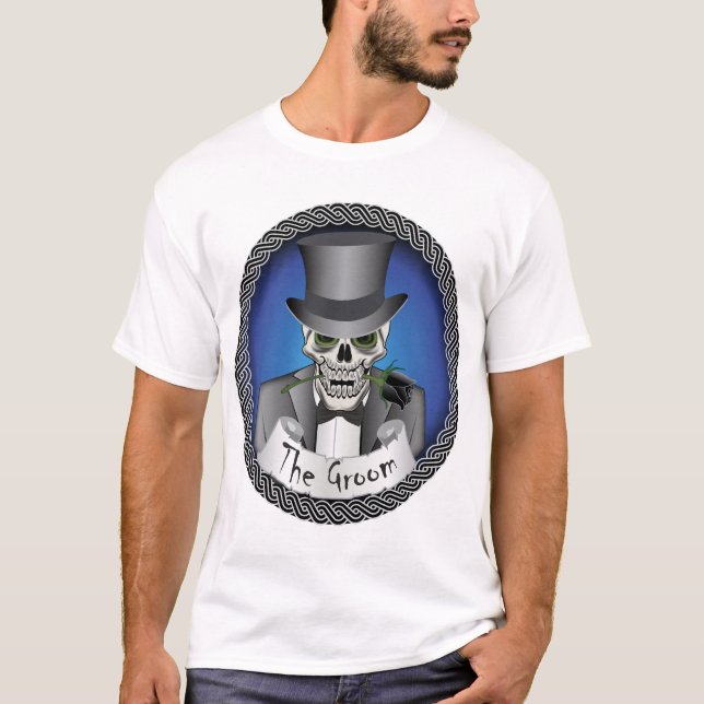 T-shirt Crâne de chambre - bleu (Devant)