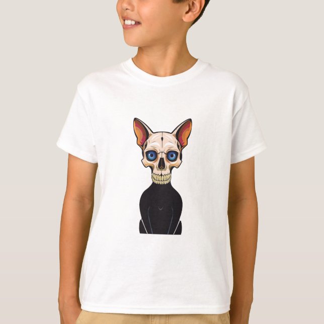 T-shirt crâne de chat (Devant)