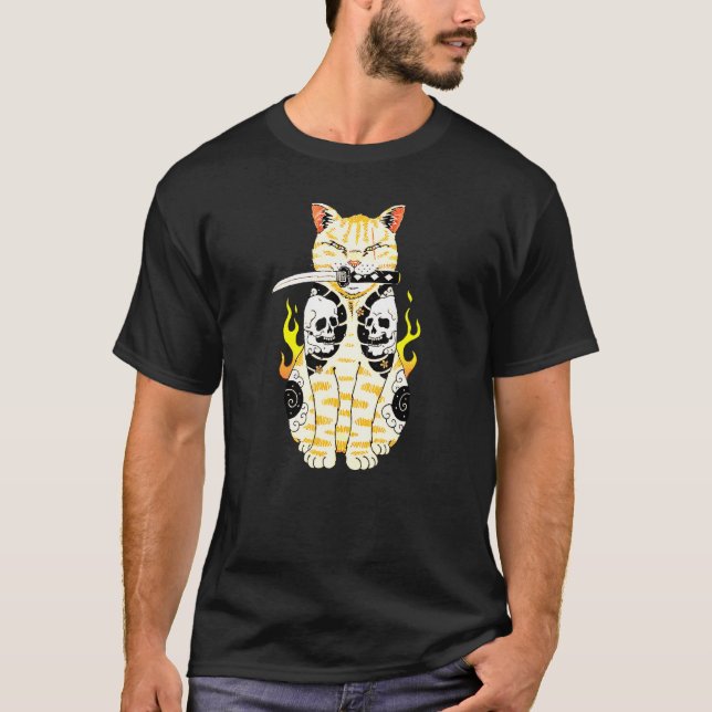 T-shirt Crâne de chat Catana (Devant)