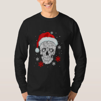 T-shirt Crâne de chat drôle Santa Noël Pyjama Xmas