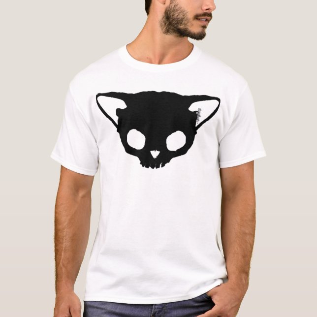 T-shirt Crâne de chat noir de Kuginh™ (Devant)