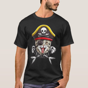 T-shirt Crâne de chat pirate mignon 3