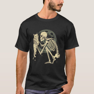 T-shirt Crâne de Chat Squelette Kitty Goth Mignon Hallowee
