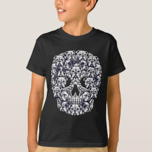 T-shirt Crâne de chien Bouledogue anglais Halloween