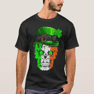 T-shirt Crâne de chien Corgi Trèfle Chanceux de la Saint-P