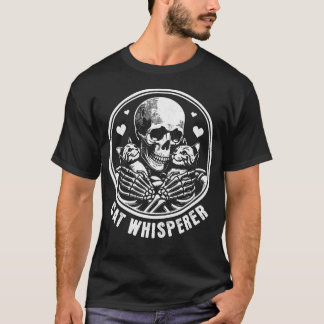 T-shirt Crâne de chuchoteur de chat squelette chats dame p