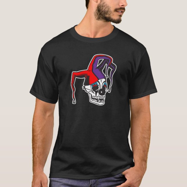 T-shirt crâne de clown bouffon maléfique (Devant)