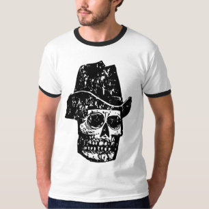 T-shirt Crâne de Cowboy Vintage avec Chapeau Western Ancie