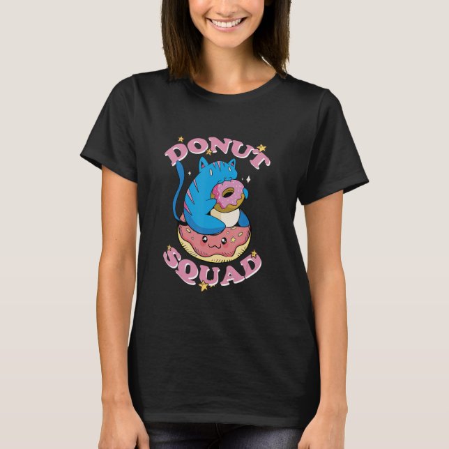 T-shirt Crâne de donut Doughnut Stress Chat Chill Candy Pâ (Devant)
