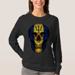 T-shirt Crâne de drapeau de la Barbade Racines albanaises 