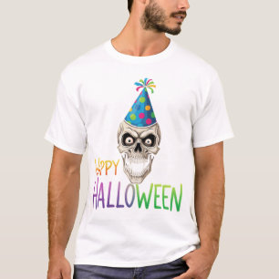 T-shirt Crâne de fête avec Halloween coloré