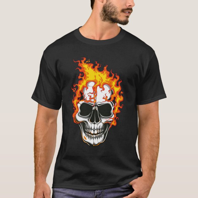T-Shirt Crâne de Feu Flamboyant (Devant)