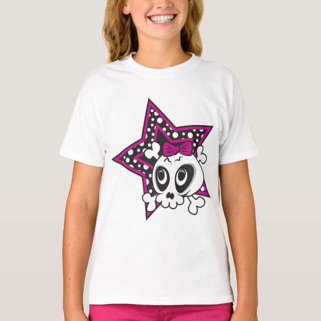 T-shirt Crâne de fille Emo (Devant)