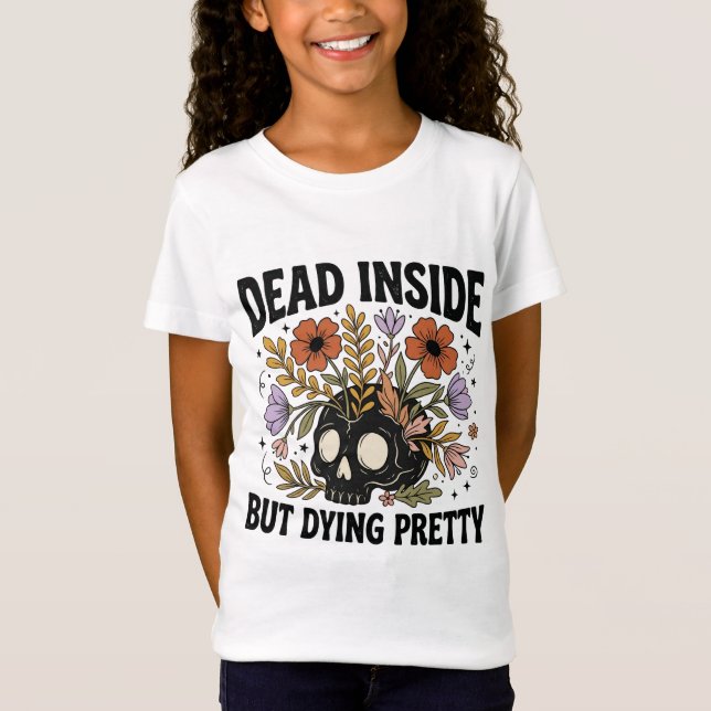 T-Shirt Crâne de fleur de Halloween Boho PNG (Devant)