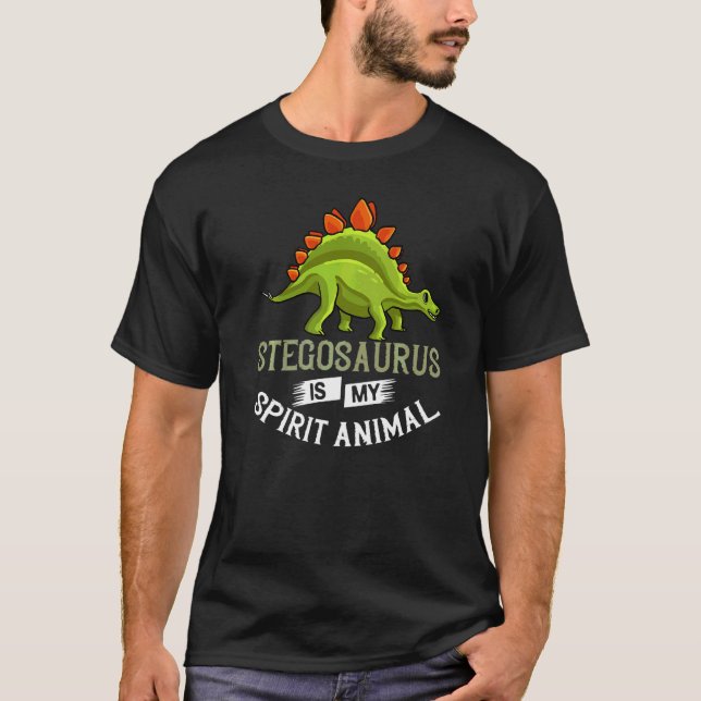 T-shirt Crâne de fossile de dinosaure Stégosaure Squelette (Devant)