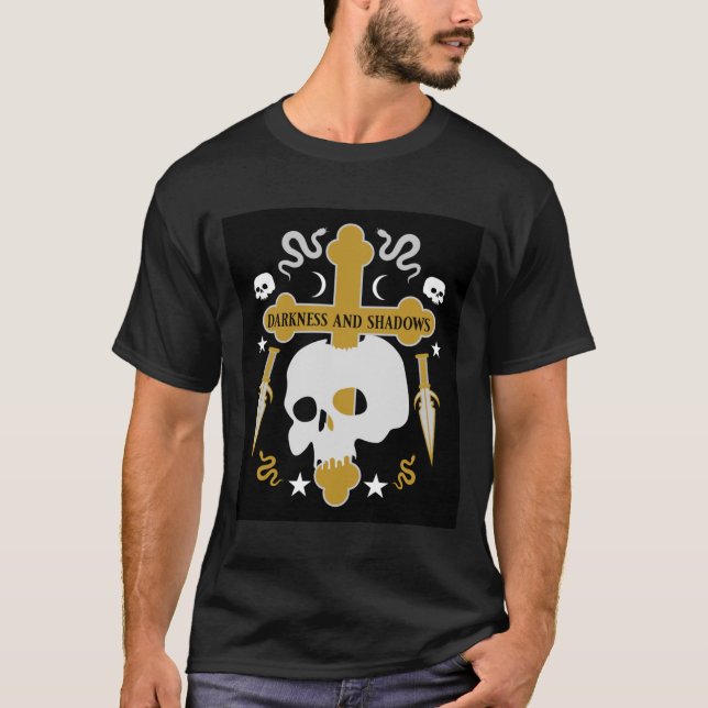 T-shirt crâne de goths et croiser (Devant)